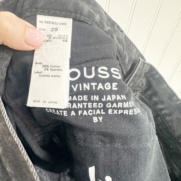 MOUSSY Alhambra Flare-Hi Jeans Black Cropped Flare Split Hem High Rise 29 - Picture 7 of 11